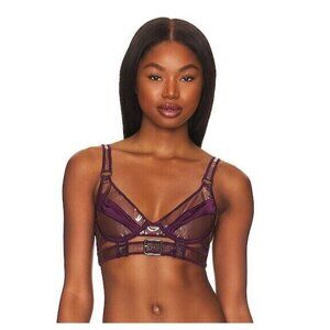 NWT Thistle and Spire SZ XS Star Crossed Bra Cordial Satin & Plastic Retails $68